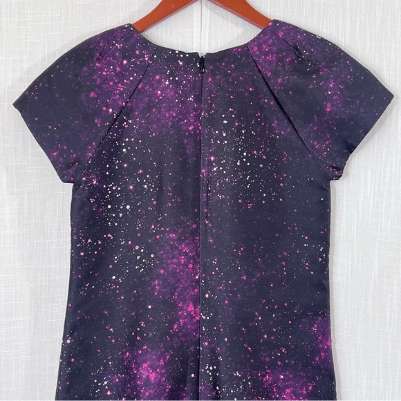 Club Monaco Black Ophelia Galaxy Space Print Silk Shift Dress Size 00 - Picture 12 of 16